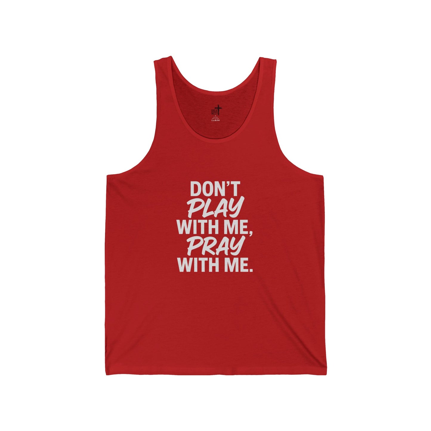 Pray with Me Unisex Jersey Tank – Inspirational Black Summer Shirt