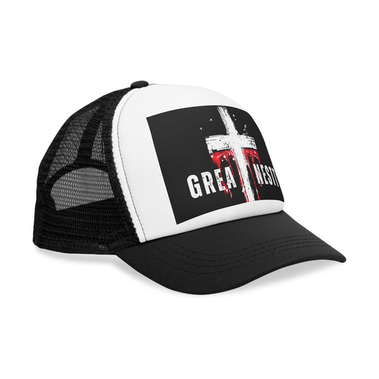 Christian Graphic Mesh Cap, Faith-Based Headwear, Stylish Trucker Hat, Trendy Religious Accessory, Perfect Gift for Celebrations