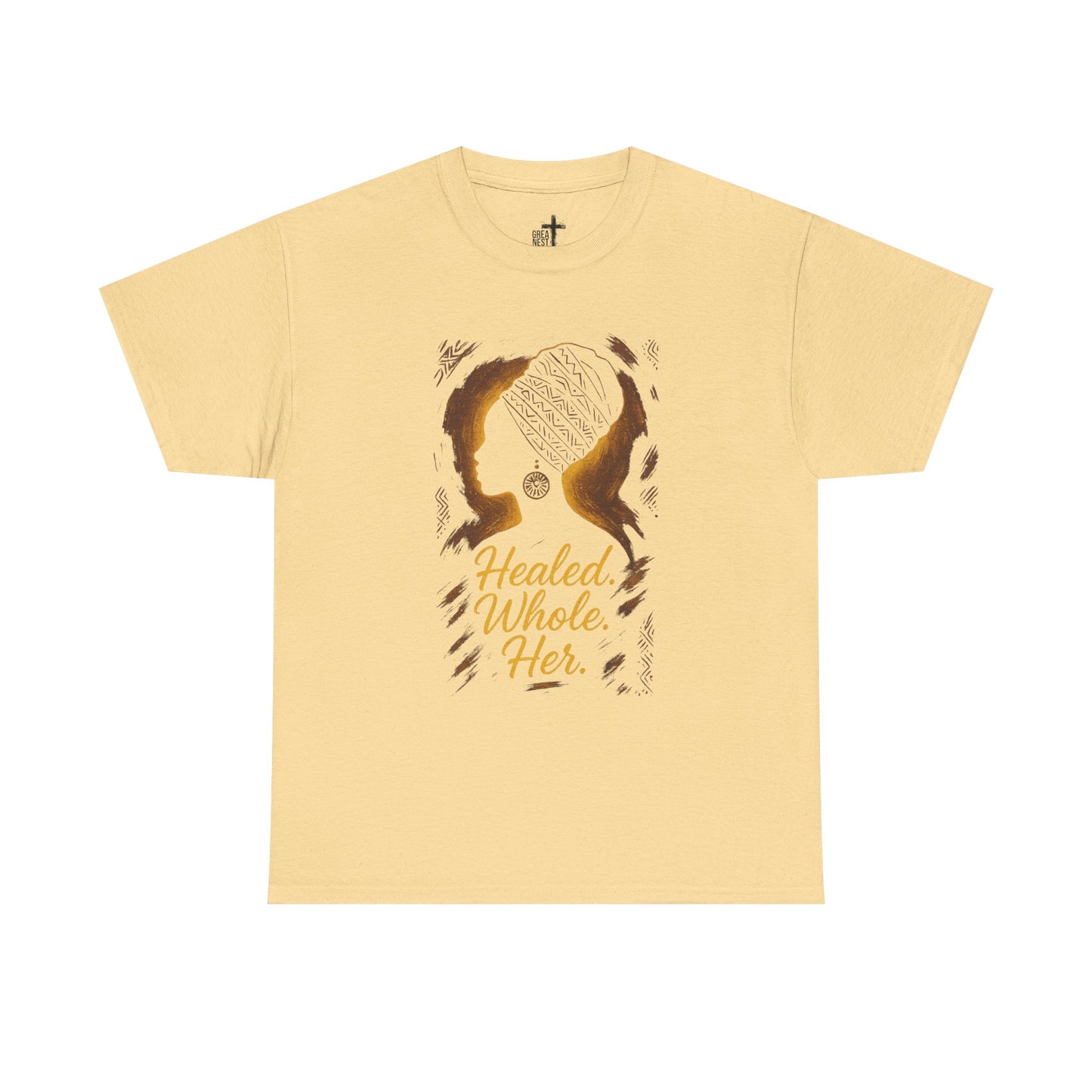 Healed Whole Her Tee | Unisex Cotton Shirt for Empowerment, Gifts, Self-Love Celebrations, Inspiring Apparel, Black Women’s Fashion