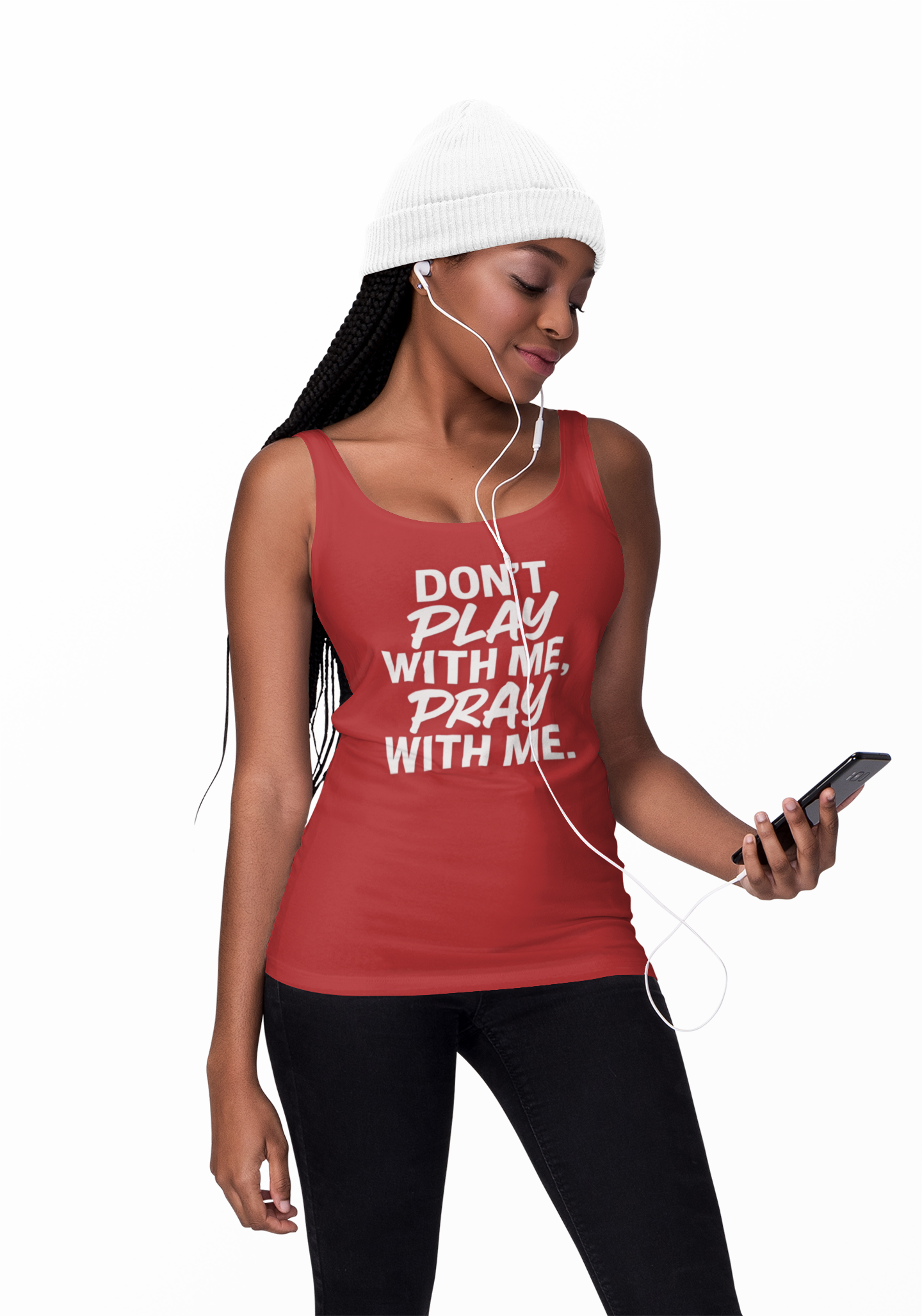 Pray with Me Unisex Jersey Tank – Inspirational Black Summer Shirt