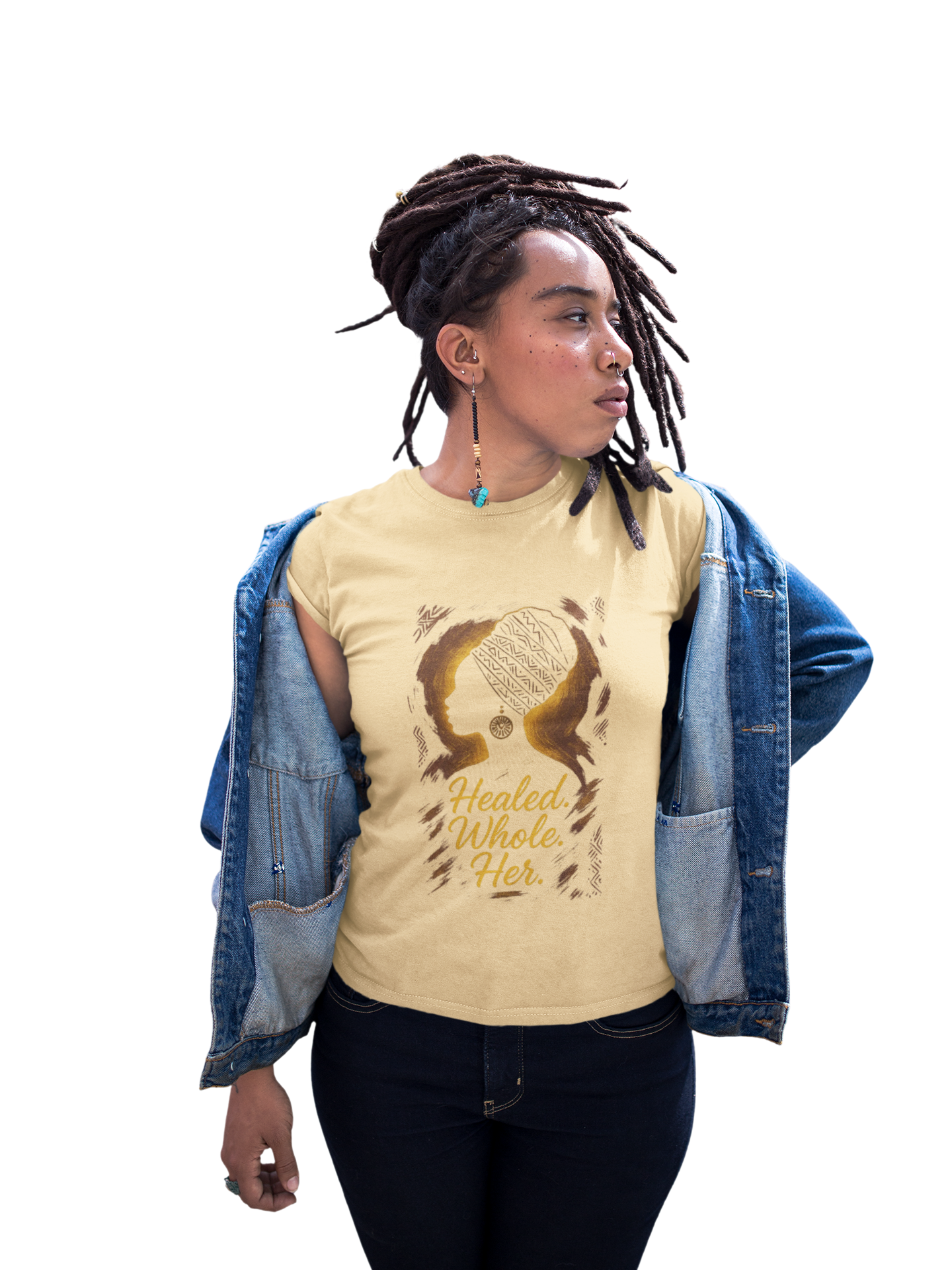 Healed Whole Her Tee | Unisex Cotton Shirt for Empowerment, Gifts, Self-Love Celebrations, Inspiring Apparel, Black Women’s Fashion