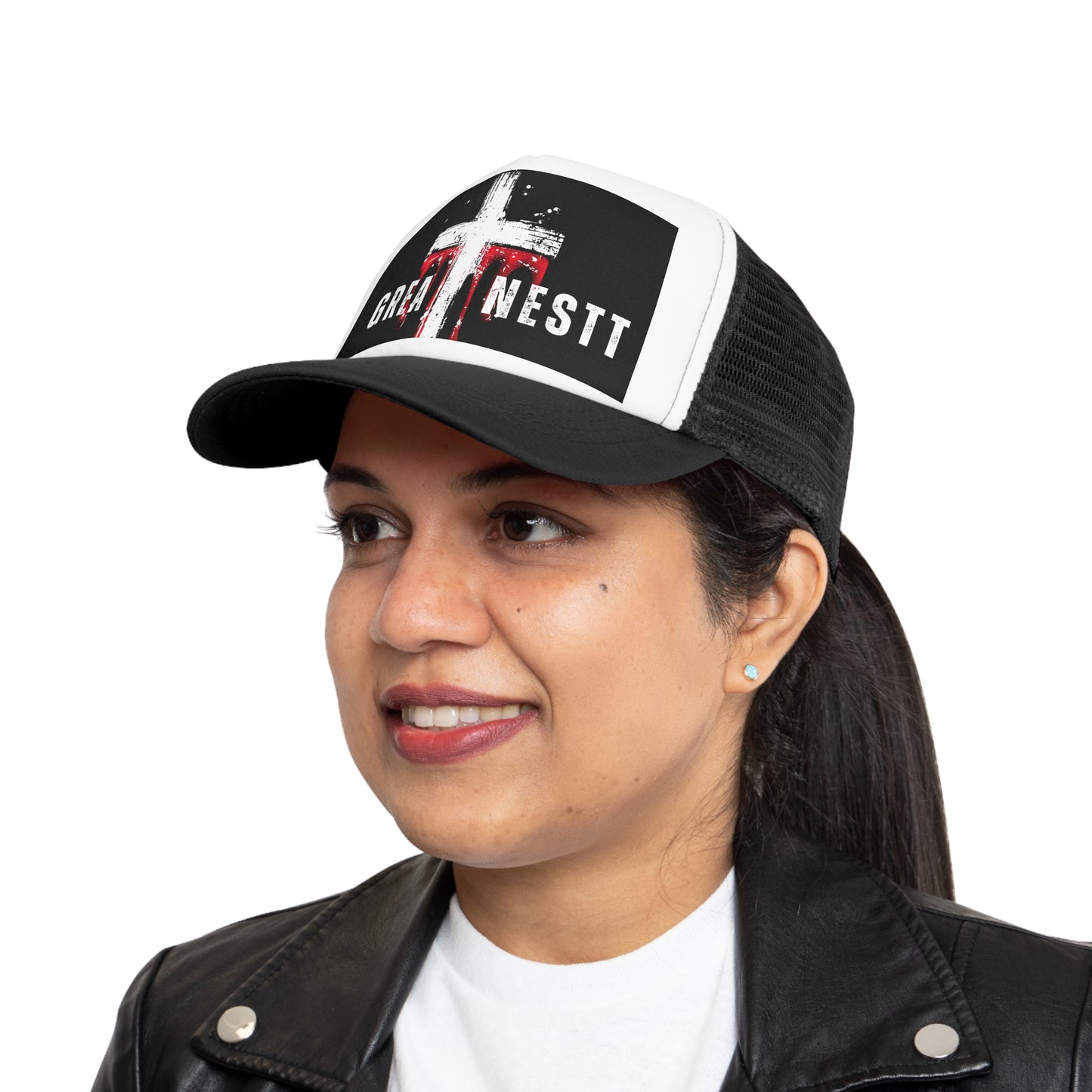 Christian Graphic Mesh Cap, Faith-Based Headwear, Stylish Trucker Hat, Trendy Religious Accessory, Perfect Gift for Celebrations