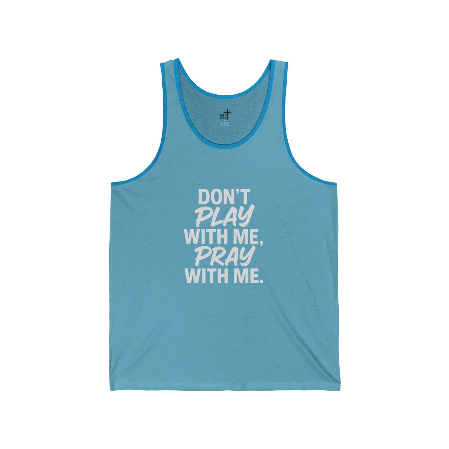 Pray with Me Unisex Jersey Tank – Inspirational Black Summer Shirt