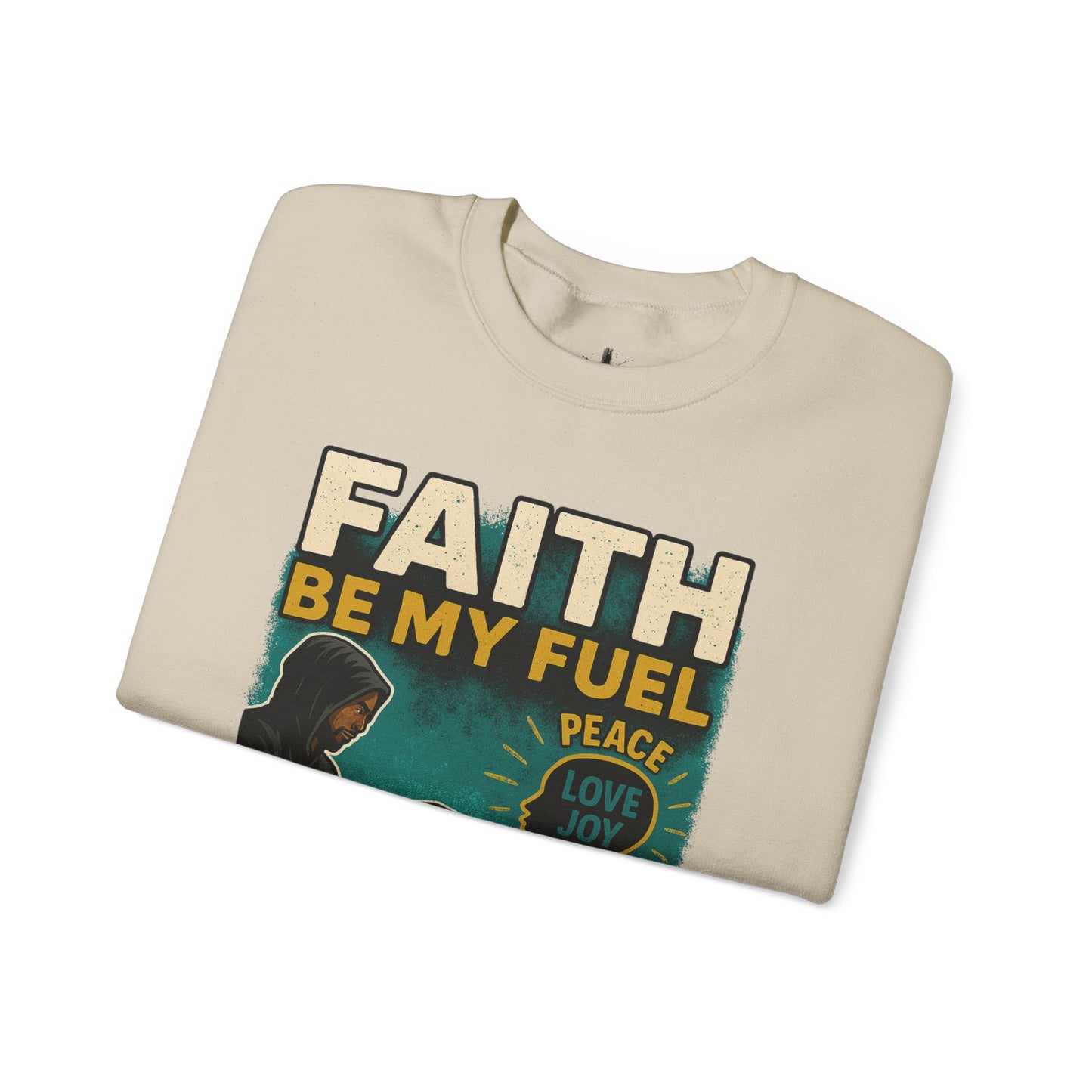 Faith Be My Fuel Crewneck Sweatshirt – Inspirational Christian Graphic Pullover