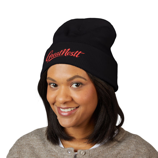Embroidered 'GreatNest' Classic Cuffed Beanie — Cozy Winter Knit Hat