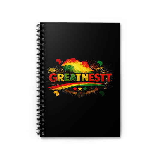 Rasta 'Greatness' Spiral Notebook – Ruled Journal with Reggae Colors