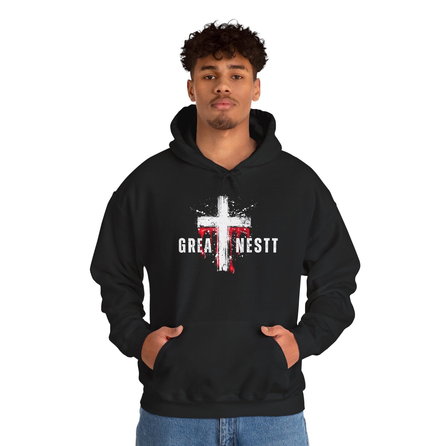 Faith-Inspired Hooded Sweatshirt, Unisex Hoodie, Perfect for Casual Wear, Gift for Believers, Spiritual Apparel, Greatness Design