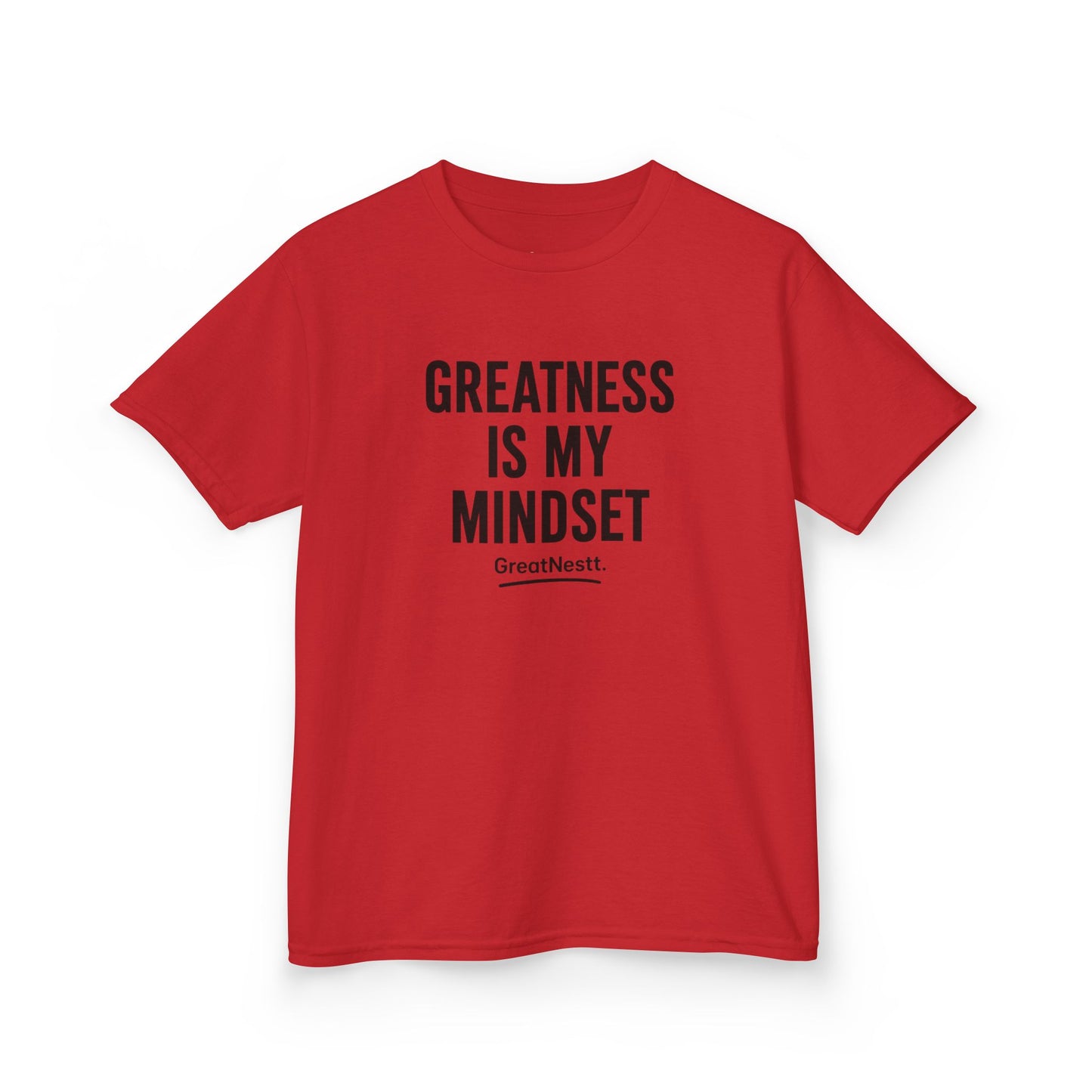 Kids T-Shirt — "Greatness Is My Mindset" Motivational Tee for Boys & Girls