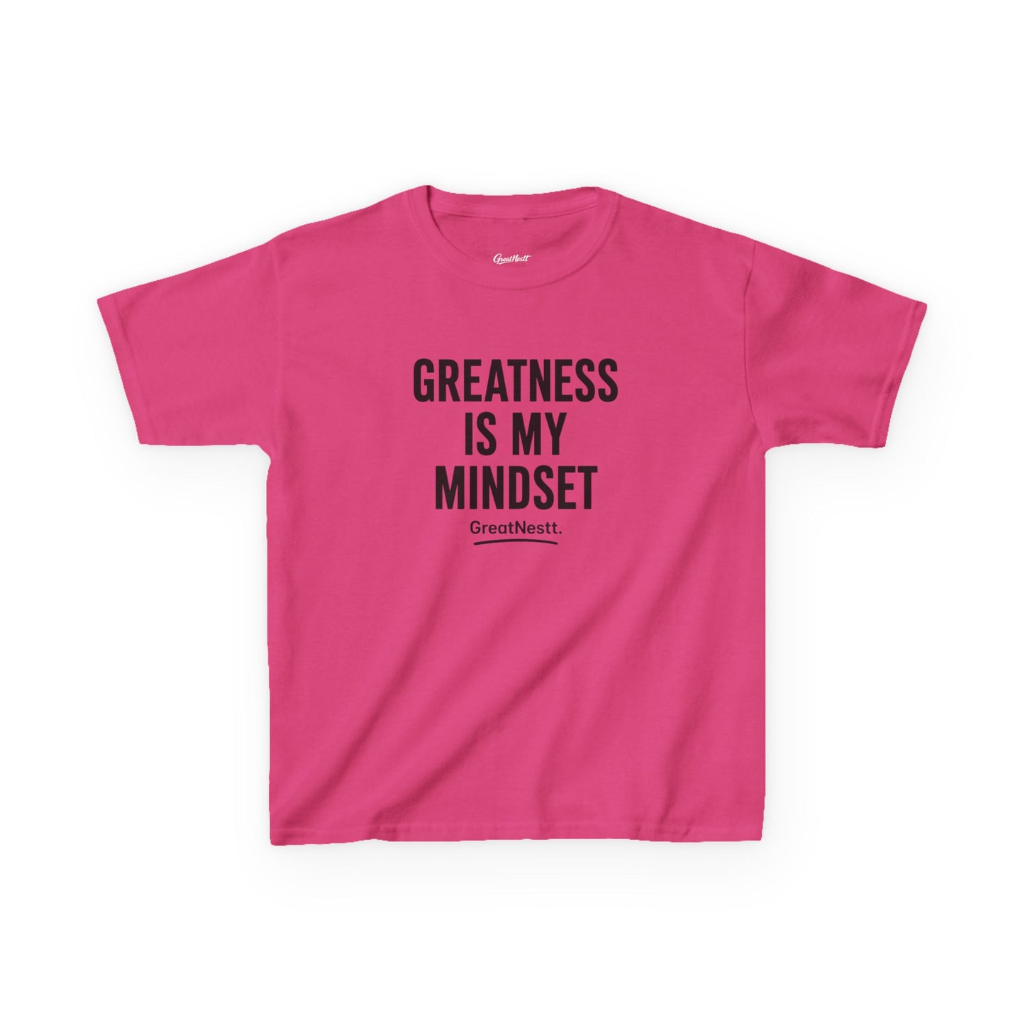 Kids T-Shirt — "Greatness Is My Mindset" Motivational Tee for Boys & Girls