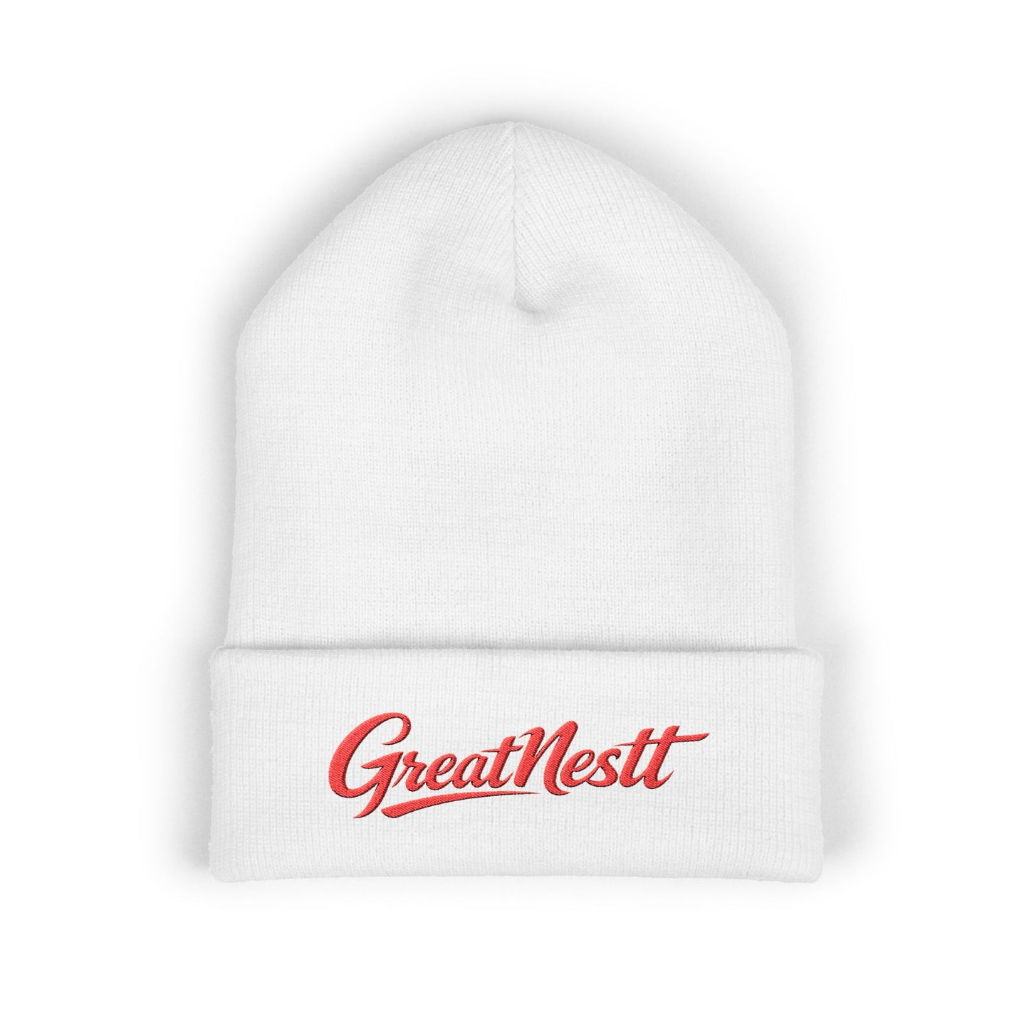 Embroidered 'GreatNest' Classic Cuffed Beanie — Cozy Winter Knit Hat