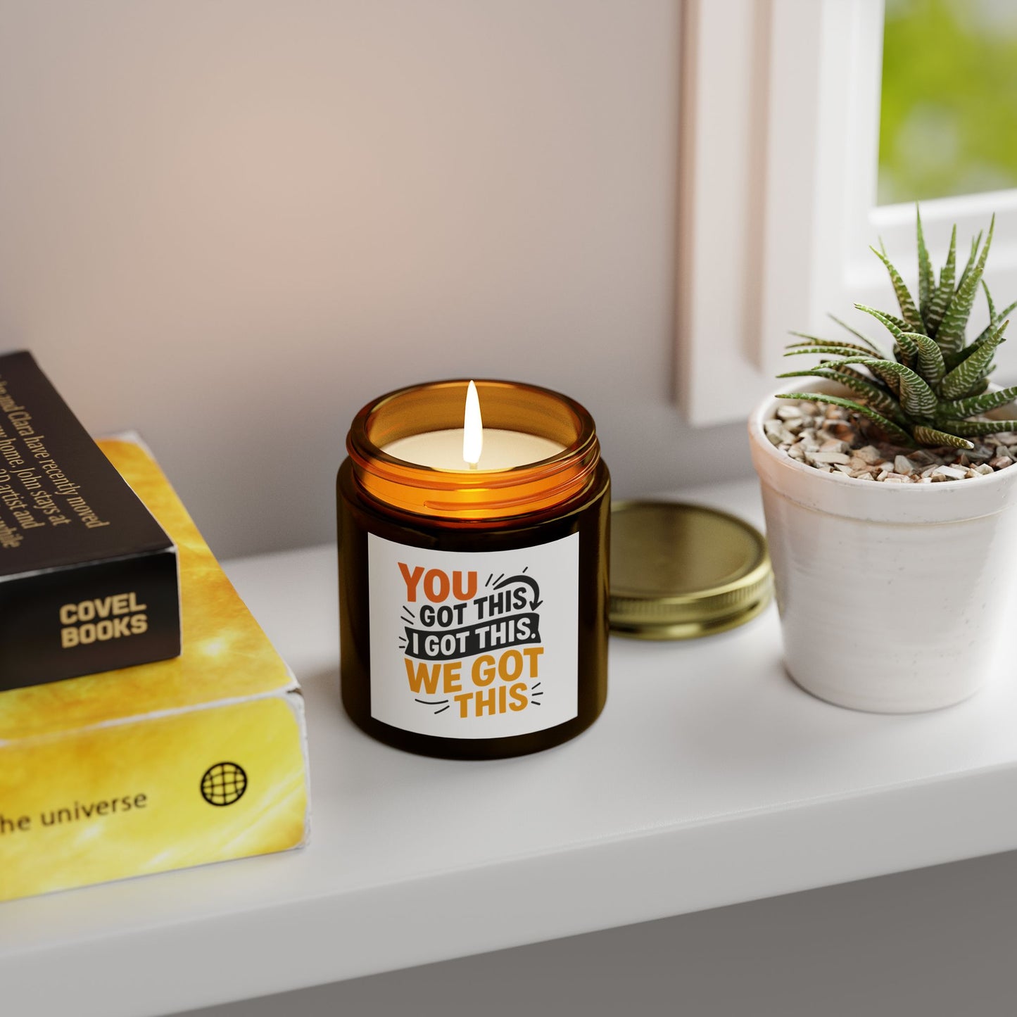 Motivational Scented Candle - "You Got This, We Got This" - Coconut Apricot Wax - 4oz & 9oz