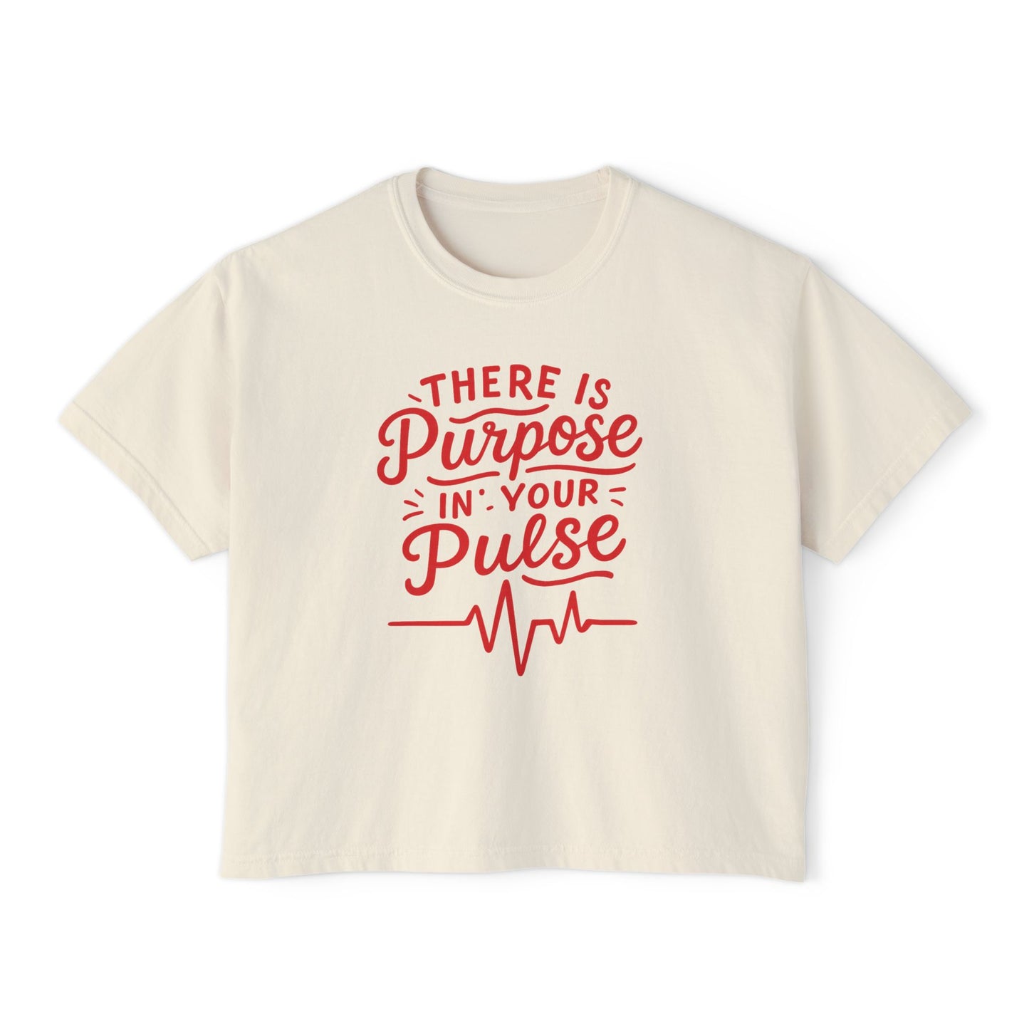 Purposeful Pulse Women's Boxy Tee, Motivational Tee, Inspirational Shirt, Gift for Her, Casual Wear, Self-Care Reminder