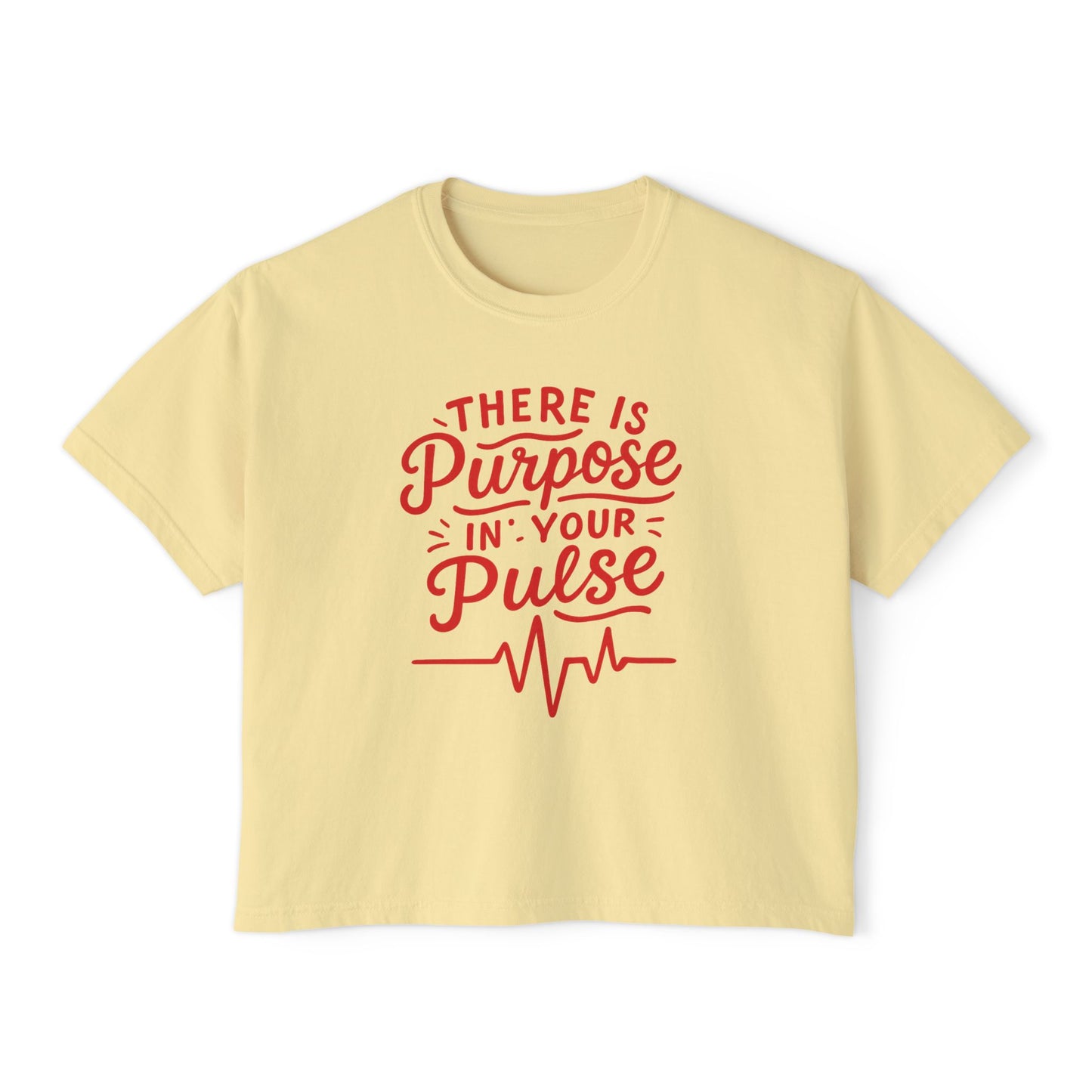 Purposeful Pulse Women's Boxy Tee, Motivational Tee, Inspirational Shirt, Gift for Her, Casual Wear, Self-Care Reminder