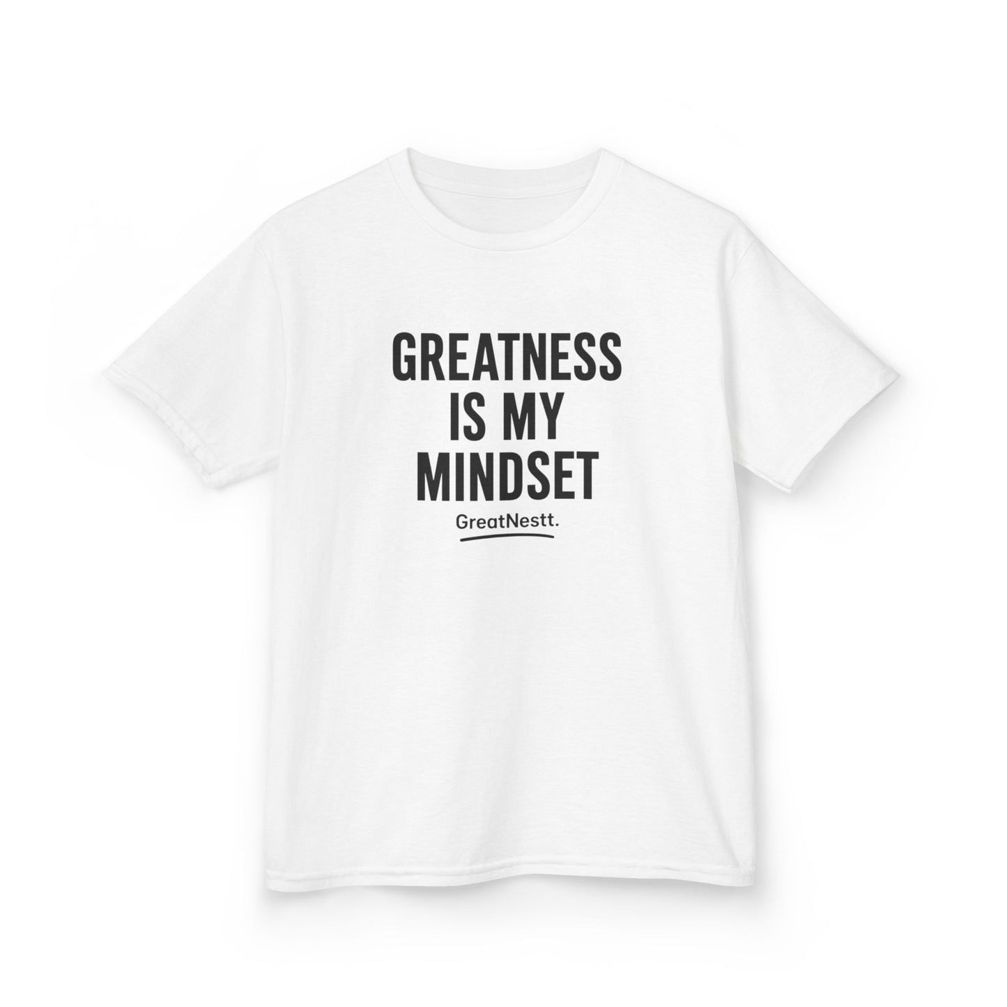 Kids T-Shirt — "Greatness Is My Mindset" Motivational Tee for Boys & Girls