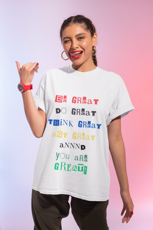 Motivational Unisex Short Sleeve Tee - "Be Great, Do Great, Think Great!"