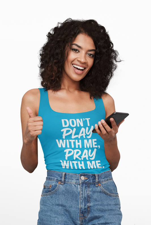 Pray with Me Unisex Jersey Tank – Inspirational Black Summer Shirt