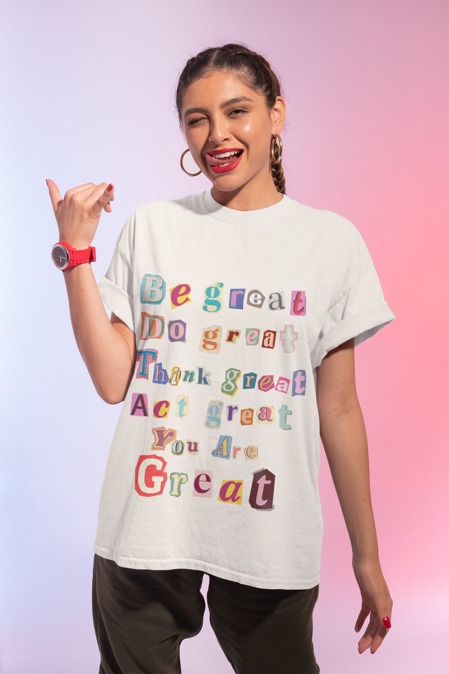 T-Shirt with Scrapbook Letter Design
