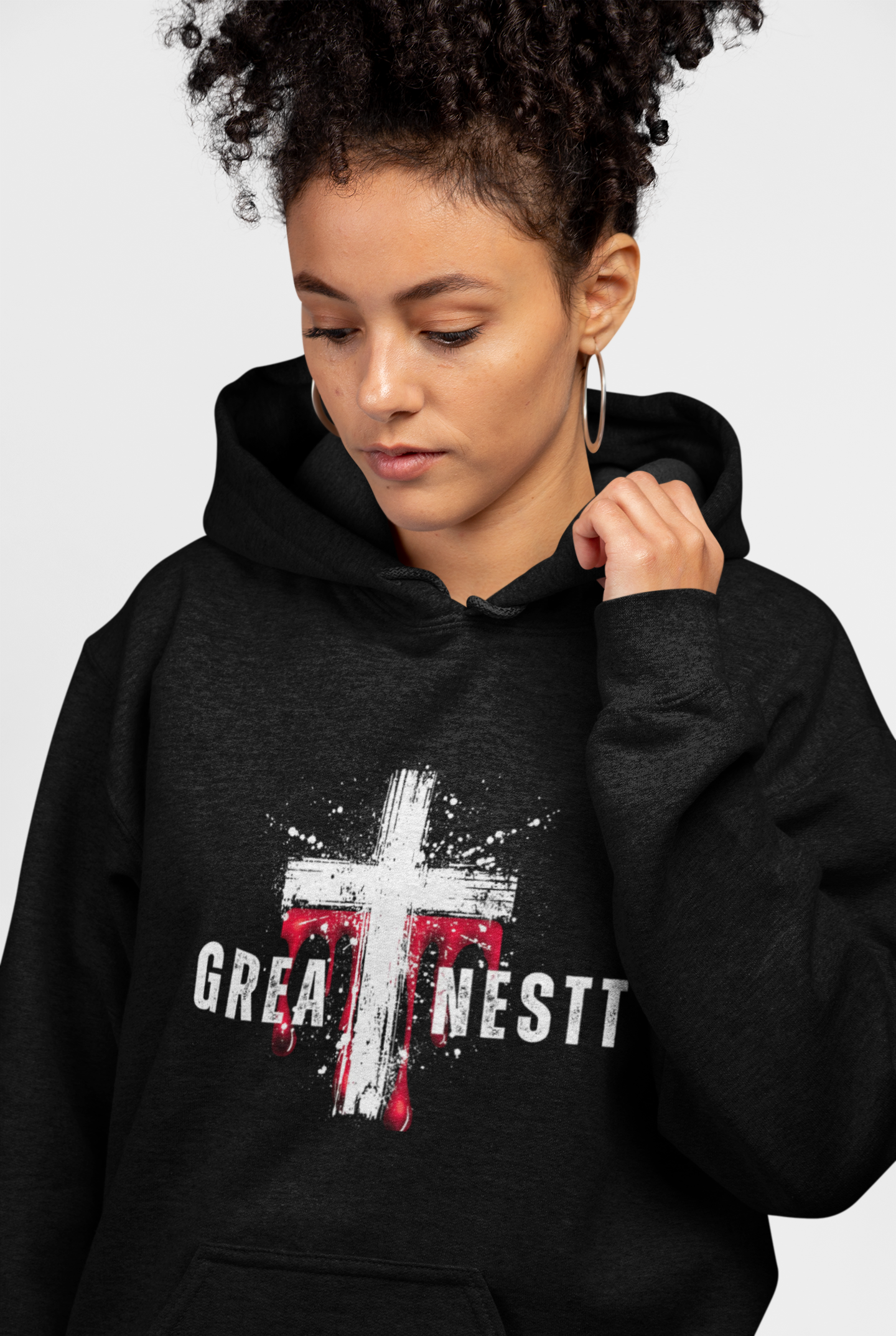 Faith-Inspired Hooded Sweatshirt, Unisex Hoodie, Perfect for Casual Wear, Gift for Believers, Spiritual Apparel, Greatness Design