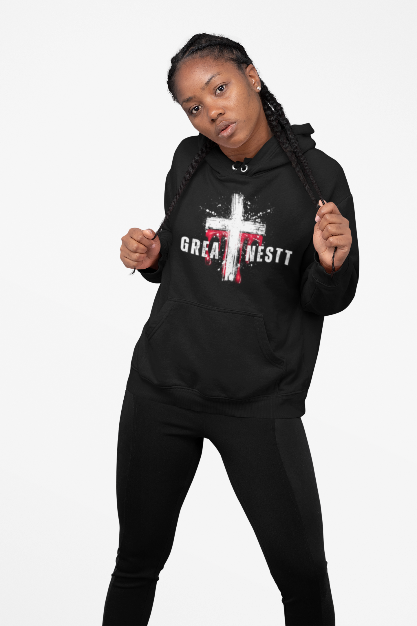 Faith-Inspired Hooded Sweatshirt, Unisex Hoodie, Perfect for Casual Wear, Gift for Believers, Spiritual Apparel, Greatness Design