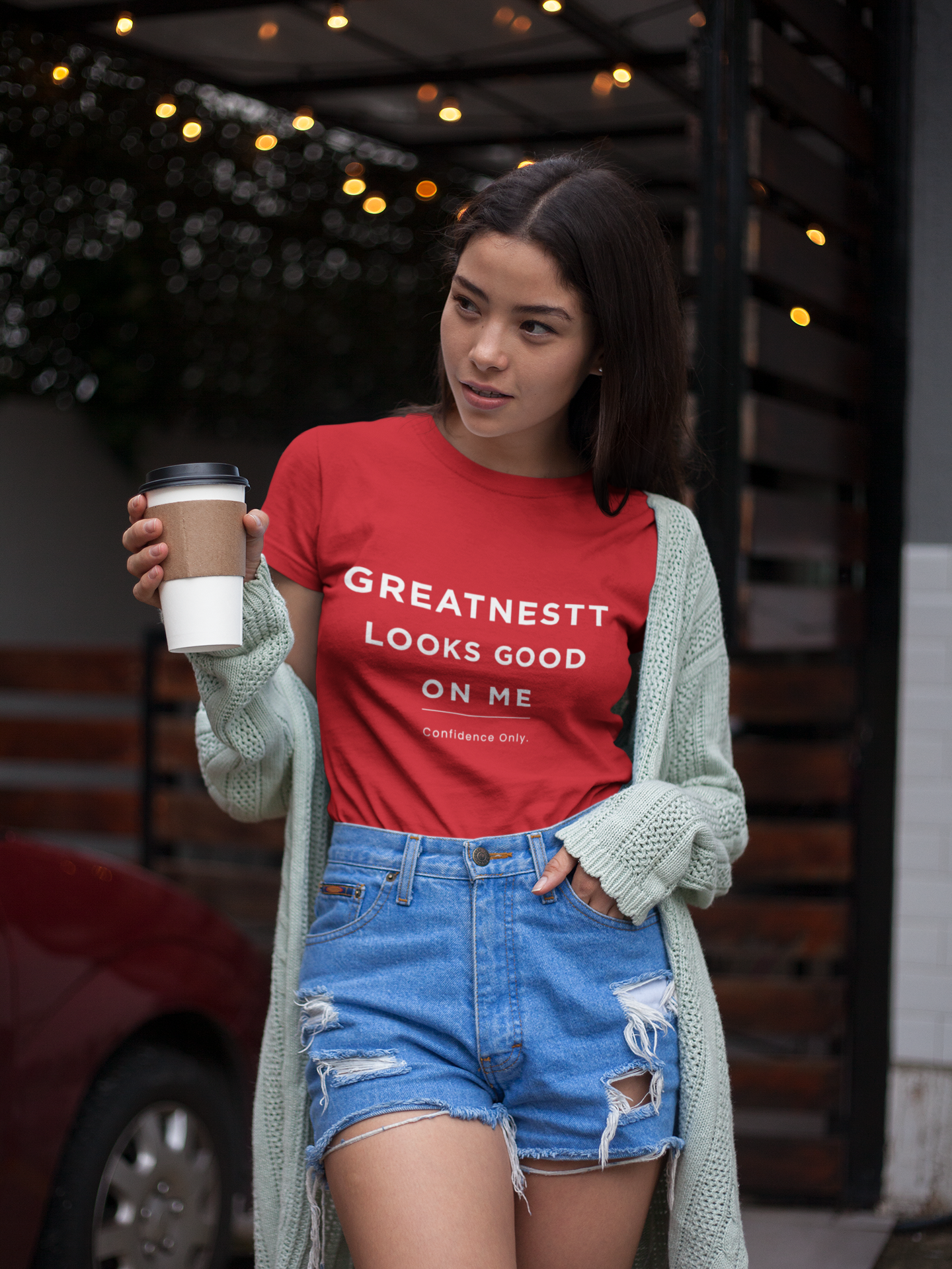 T-Shirt — "Greatnesst Looks Good On Me" Confidence Graphic Tee