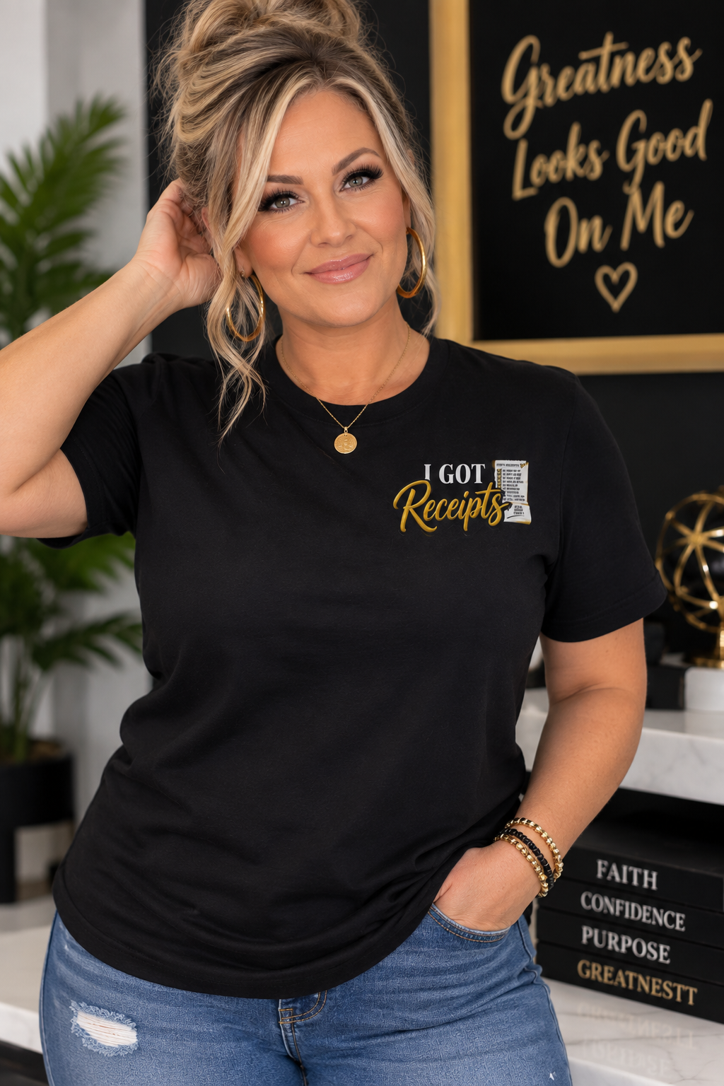 Christian T-Shirt — “I Got Receipts” Faith Graphic Tee (You Can’t Make Me Doubt Him)
