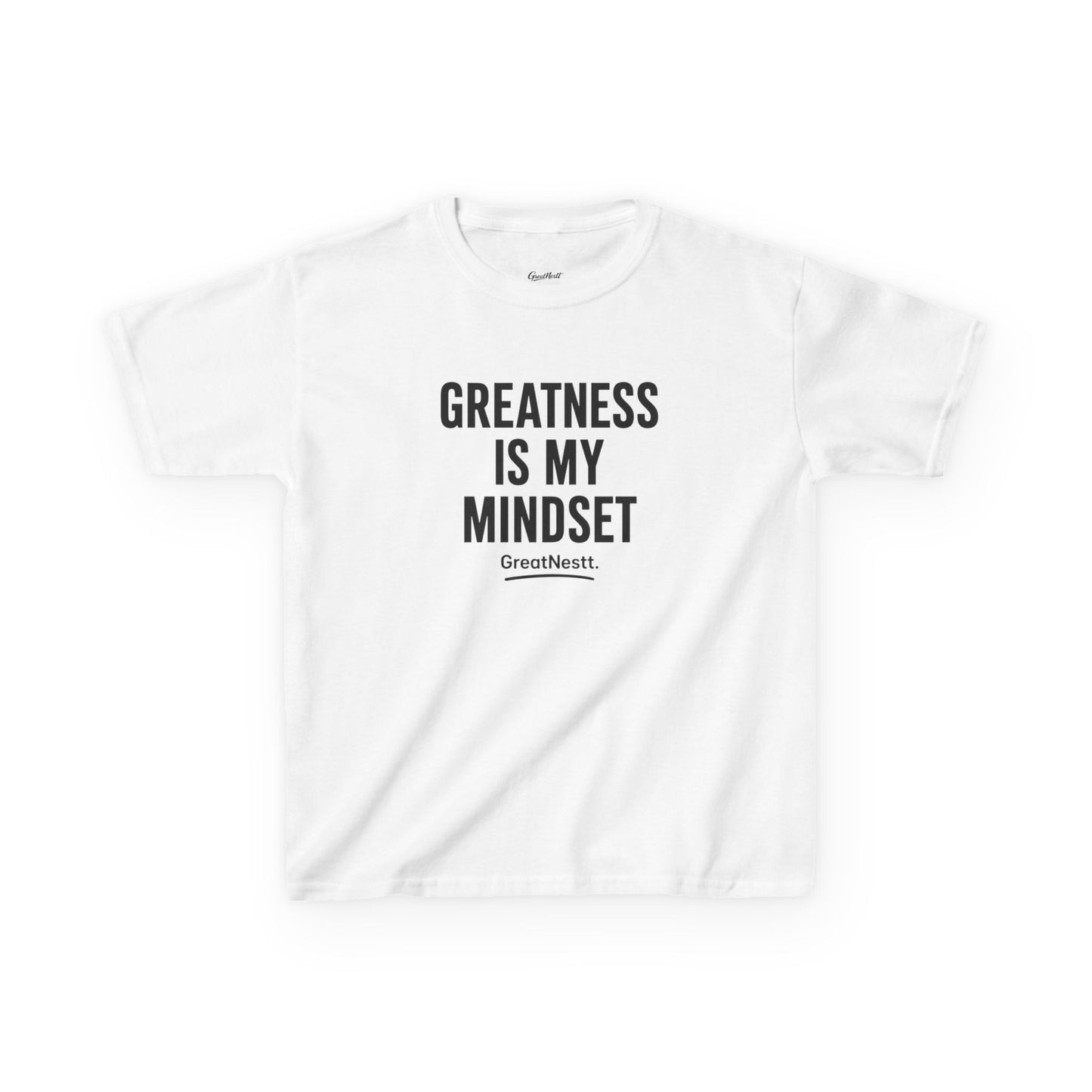 Kids T-Shirt — "Greatness Is My Mindset" Motivational Tee for Boys & Girls