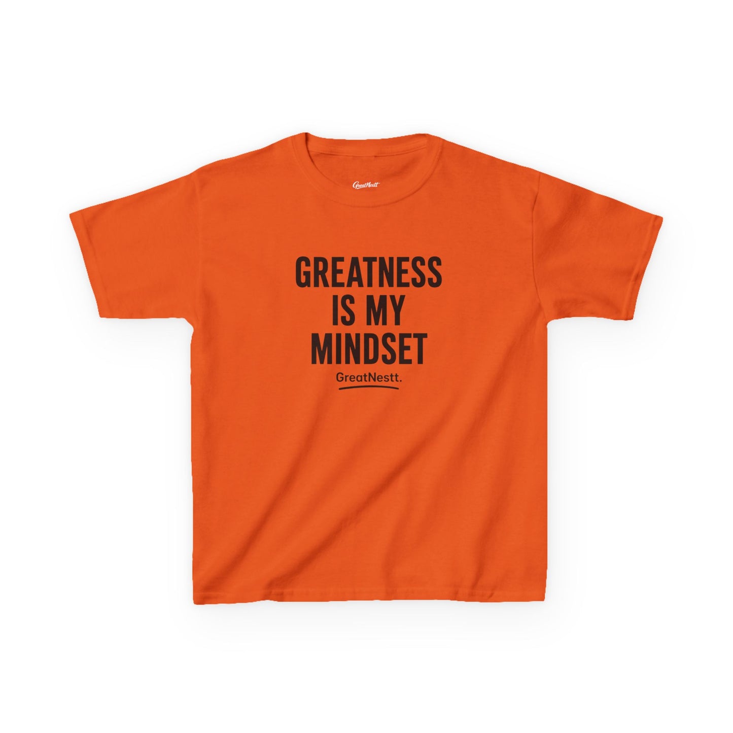 Kids T-Shirt — "Greatness Is My Mindset" Motivational Tee for Boys & Girls