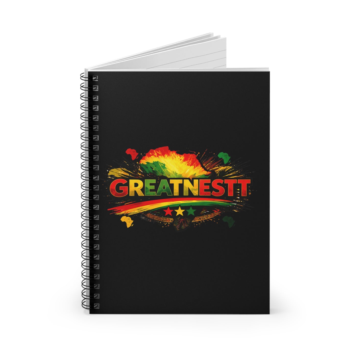 Rasta 'Greatness' Spiral Notebook – Ruled Journal with Reggae Colors
