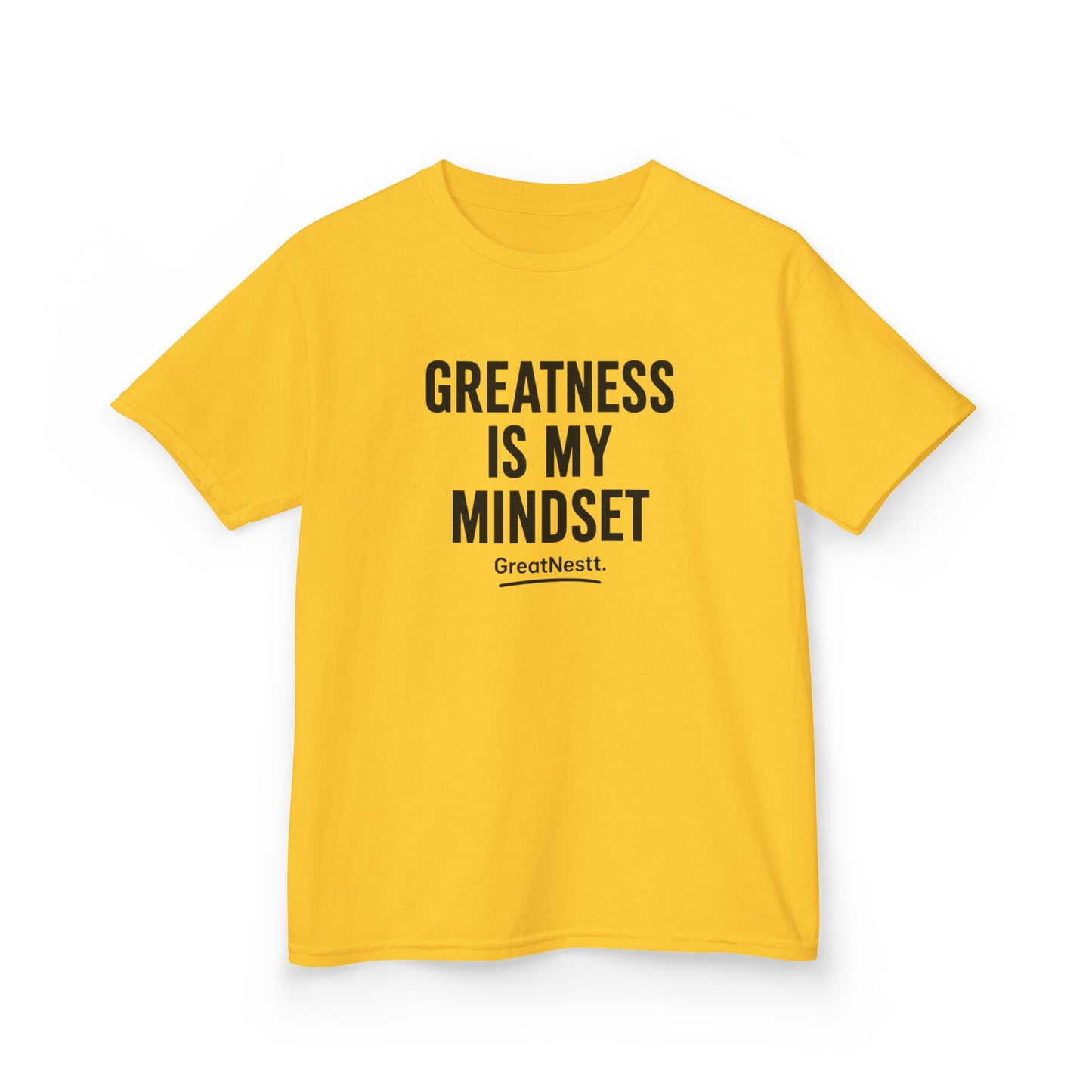 Kids T-Shirt — "Greatness Is My Mindset" Motivational Tee for Boys & Girls