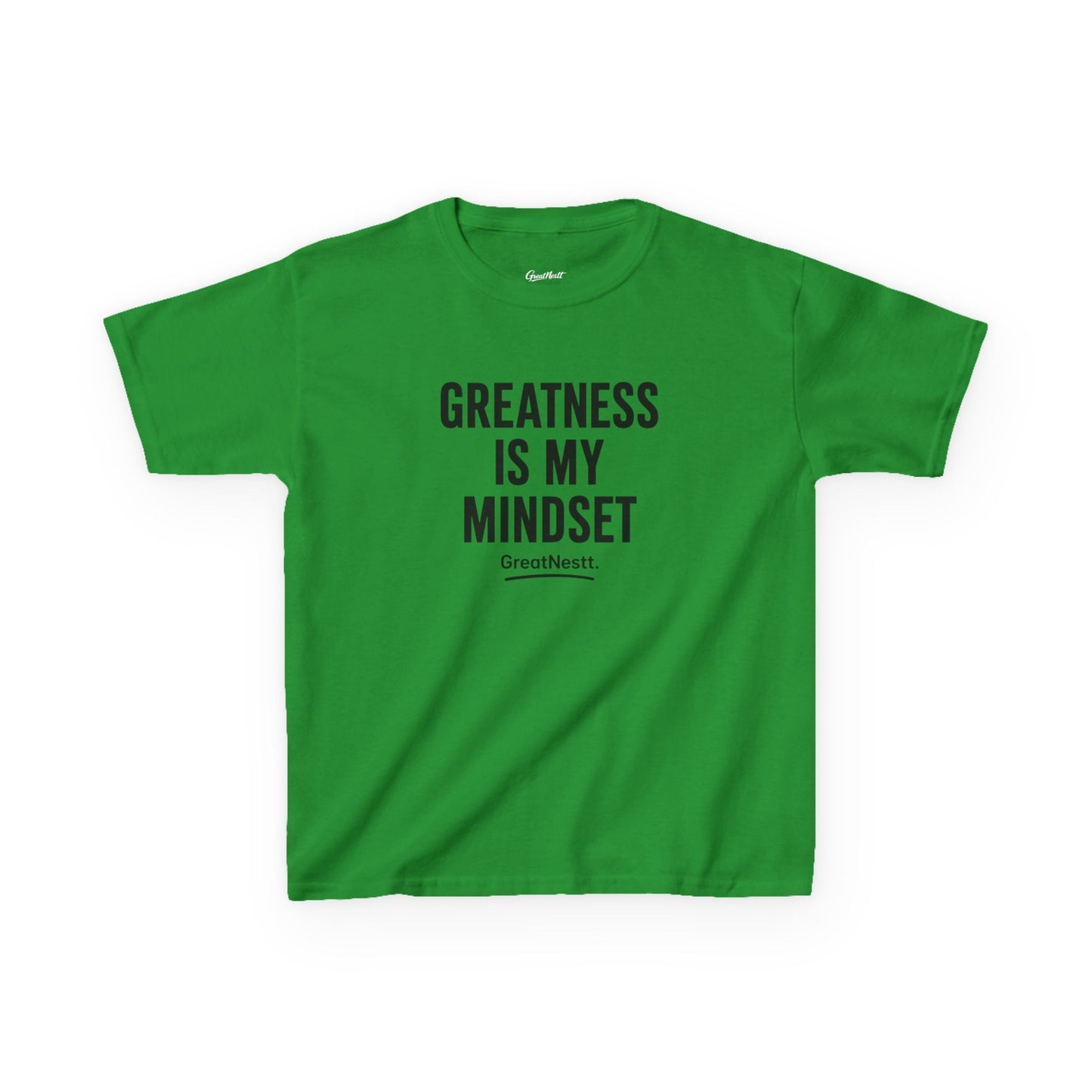 Kids T-Shirt — "Greatness Is My Mindset" Motivational Tee for Boys & Girls