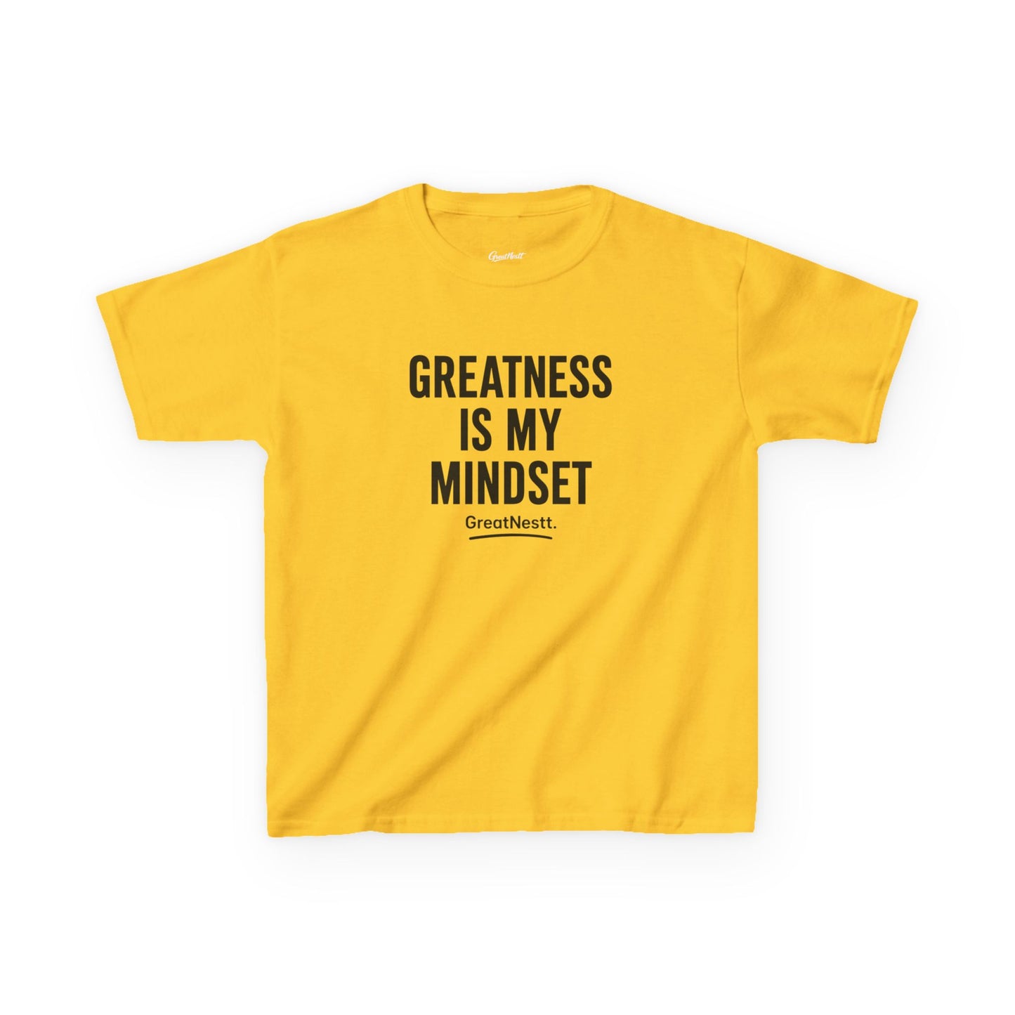 Kids T-Shirt — "Greatness Is My Mindset" Motivational Tee for Boys & Girls