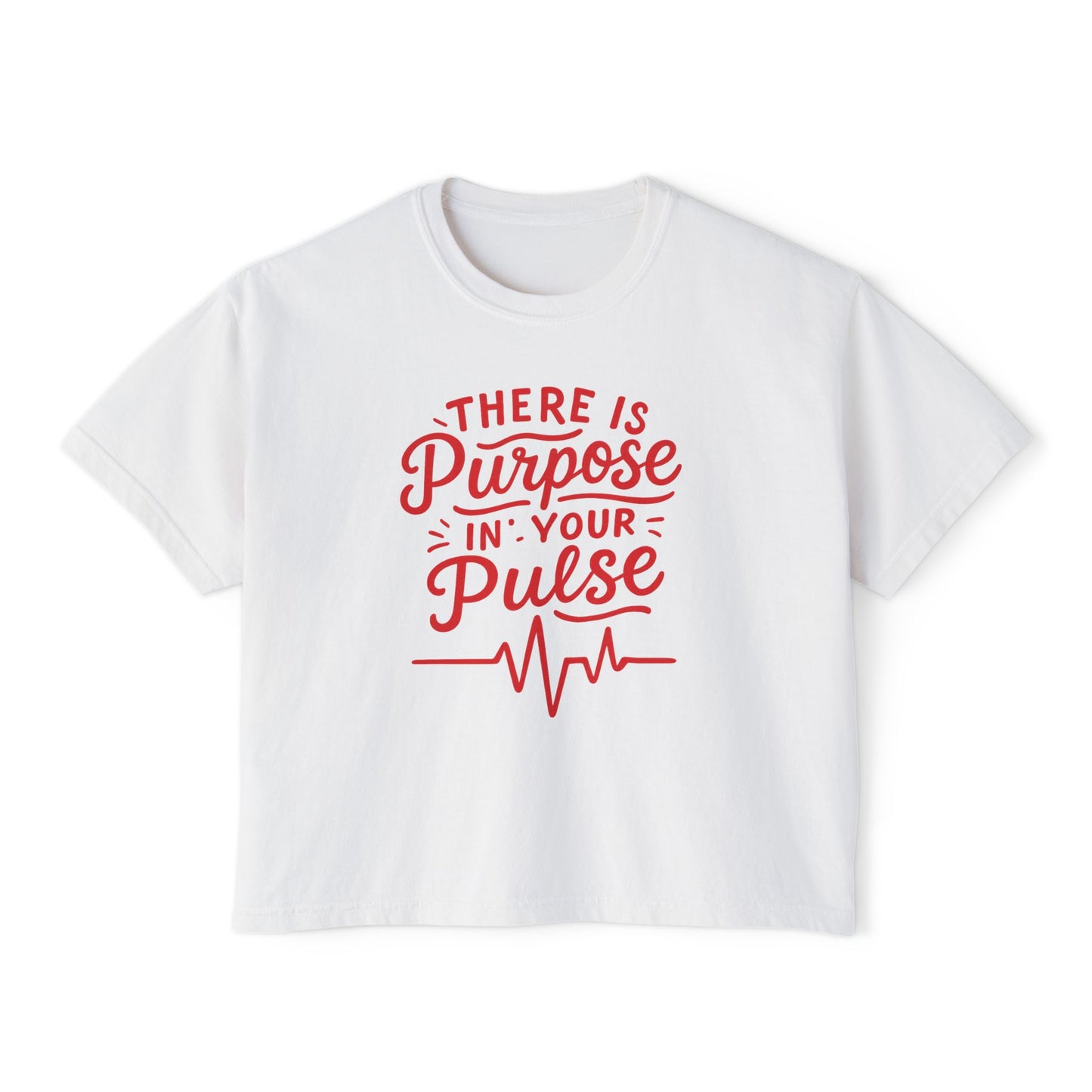 Purposeful Pulse Women's Boxy Tee, Motivational Tee, Inspirational Shirt, Gift for Her, Casual Wear, Self-Care Reminder