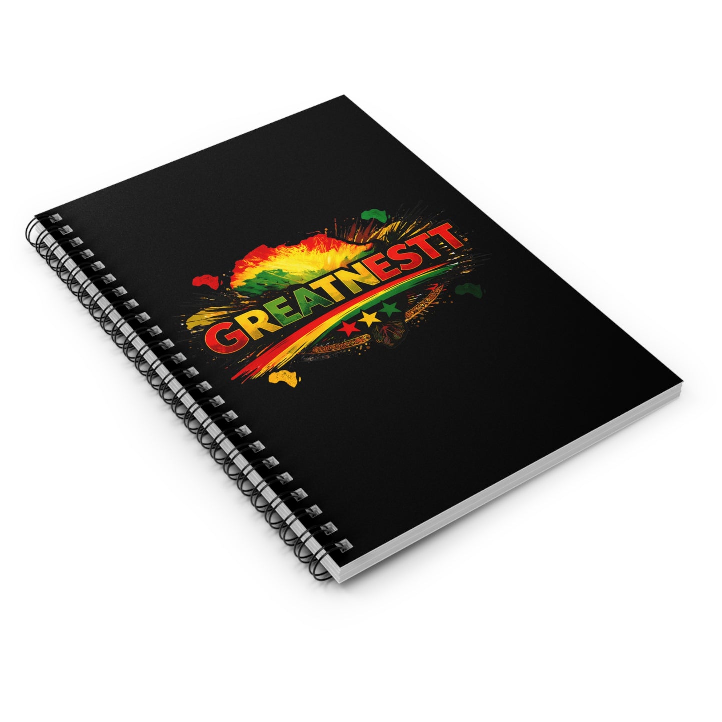 Rasta 'Greatness' Spiral Notebook – Ruled Journal with Reggae Colors