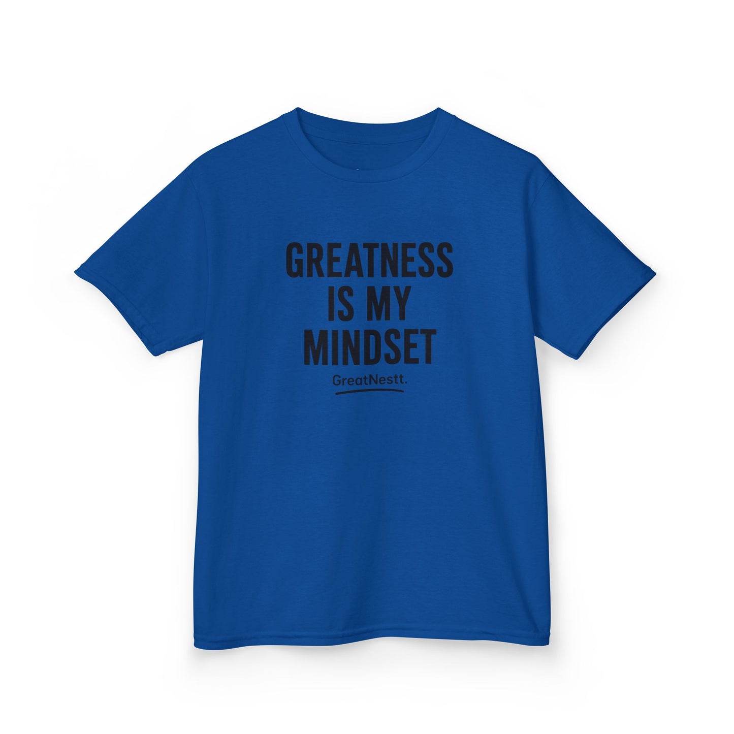 Kids T-Shirt — "Greatness Is My Mindset" Motivational Tee for Boys & Girls