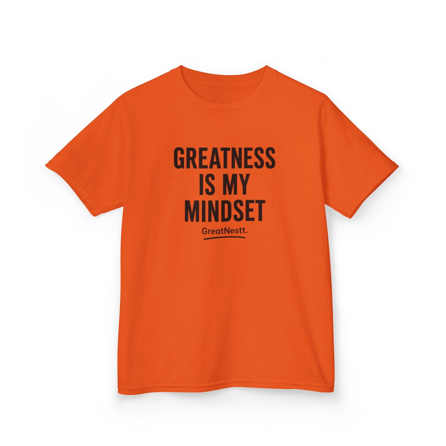 Kids T-Shirt — "Greatness Is My Mindset" Motivational Tee for Boys & Girls