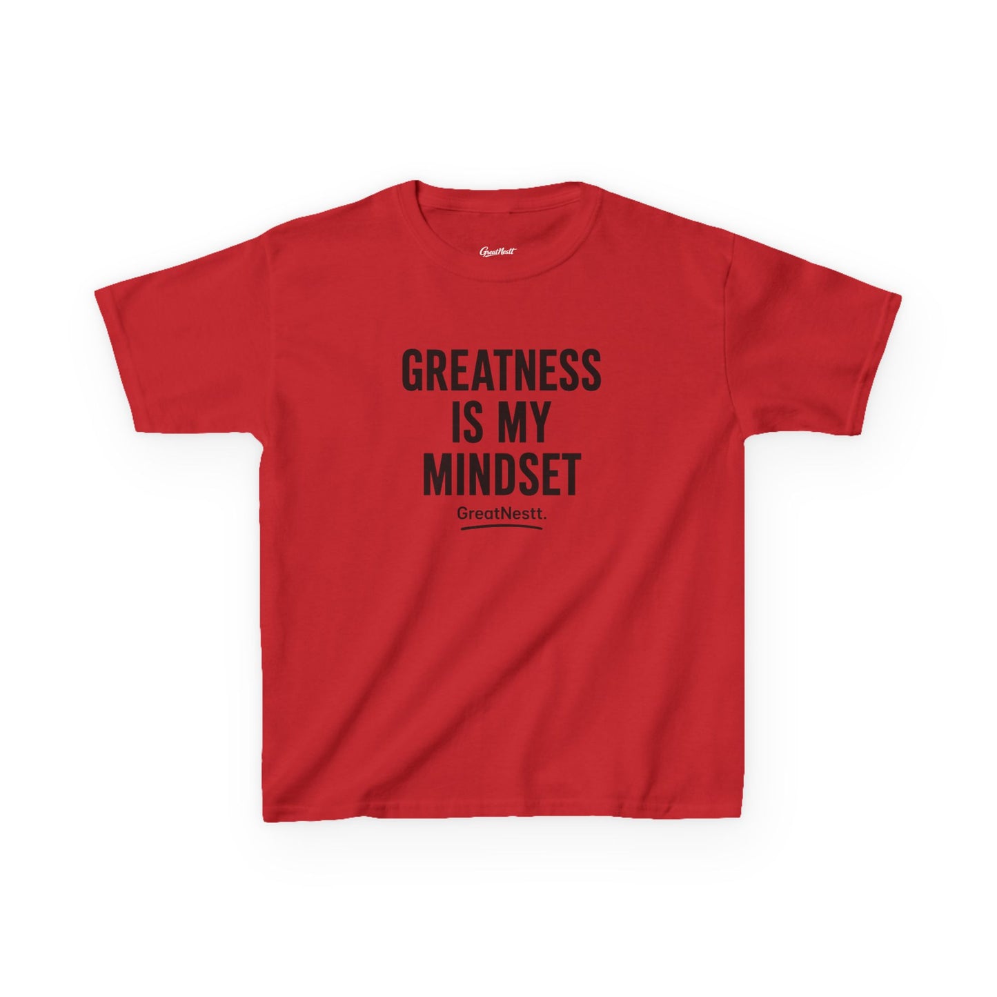 Kids T-Shirt — "Greatness Is My Mindset" Motivational Tee for Boys & Girls