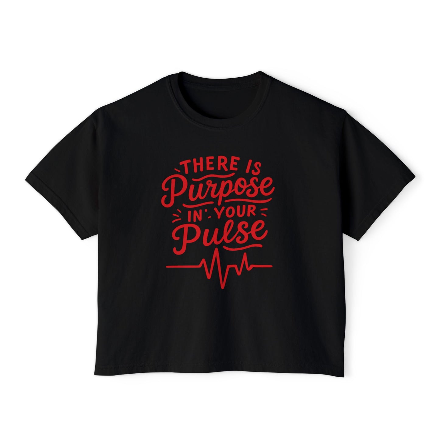 Purposeful Pulse Women's Boxy Tee, Motivational Tee, Inspirational Shirt, Gift for Her, Casual Wear, Self-Care Reminder